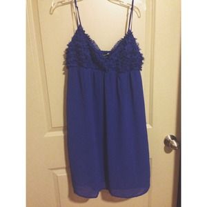 Royal blue ruffle forever 21 summer / spring dress