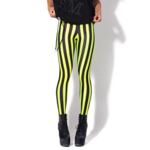 Blackmilk Beetlejuice Neon Yellow Leggings
