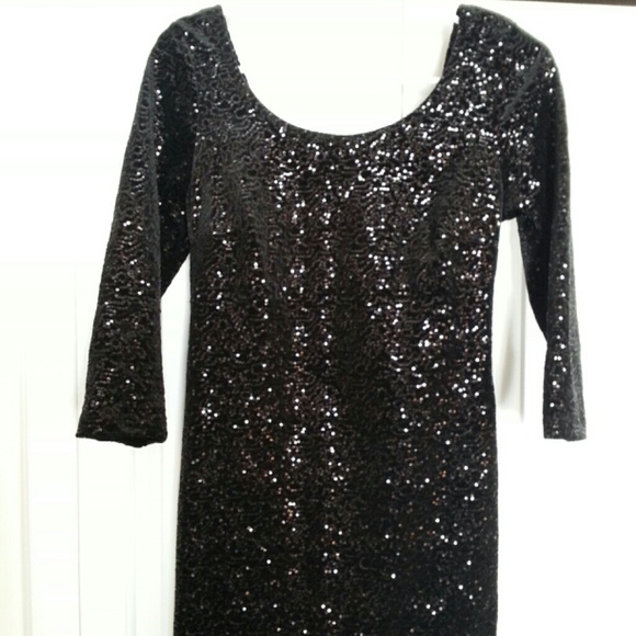 Black sequin dress