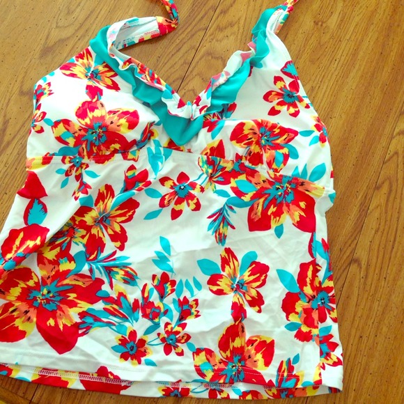 Tropical Honey Tankini Halter Swimsuit.