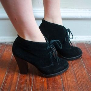 ALDO black lace up booties