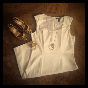 White House Black Market classic white dress