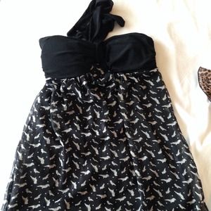 Adorable seal print halter dress