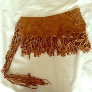 Real suede waist tie