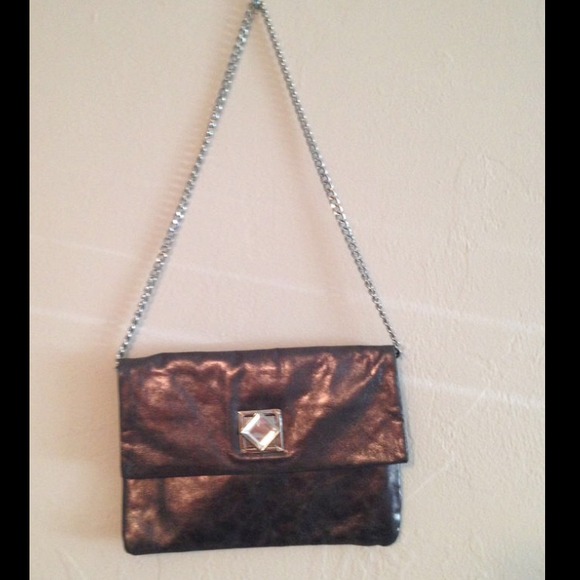 Michael Kors silver Metallic baguette