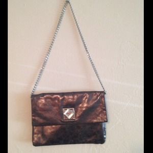 Michael Kors silver Metallic baguette