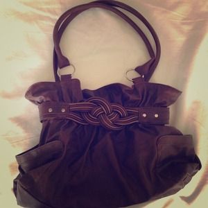 Faux leather hand bag