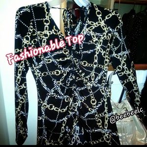 Beautiful Gold and Black Blouse