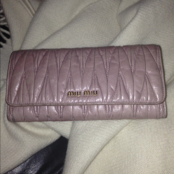 MIU MIU Mughetto Long Distressed Wallet