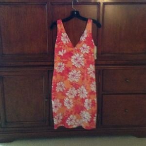 Orange & white sun dress