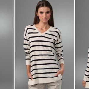 Vince striped V neck sweater