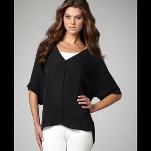 Vince black silk tunic top