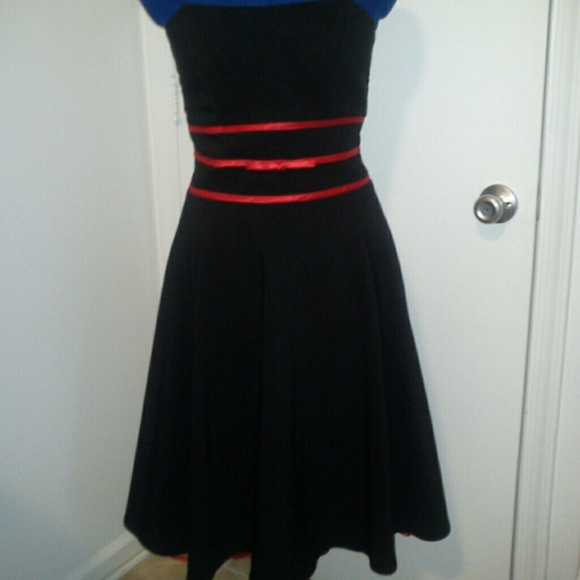 Black with Red Strapless Party Dress Size 7/8
