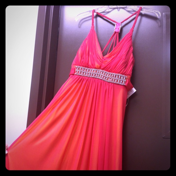 Coral formal long gown