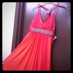 Coral formal long gown