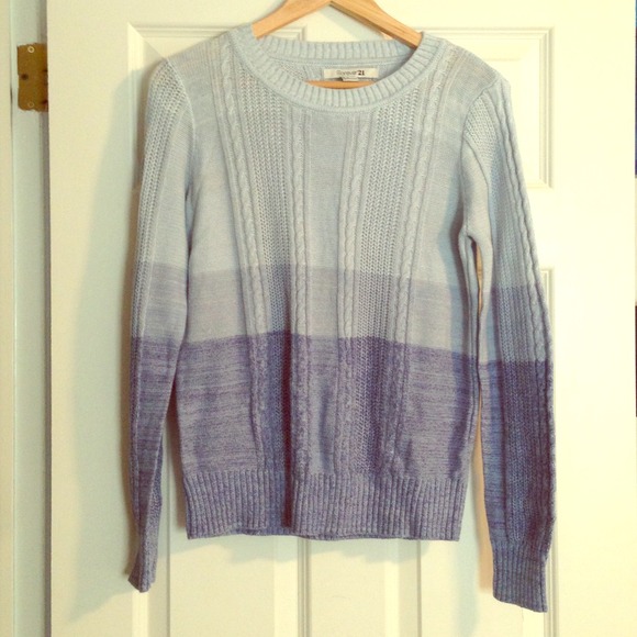 Blue Ombré Cable Knit Sweater - Picture 1 of 1