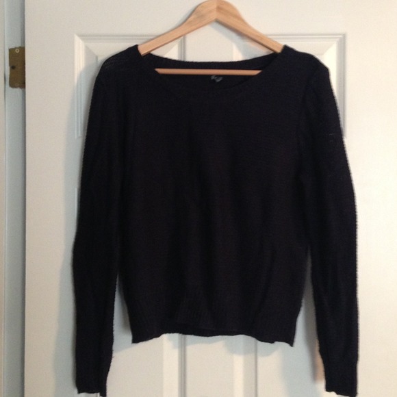Dark Navy/Black Waffle Knit Lightweight Sweater - Picture 1 of 1