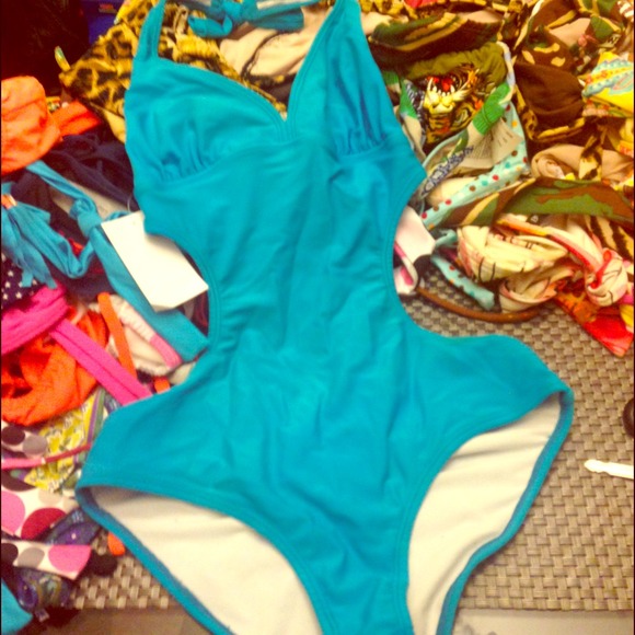 Baby blue 1 piece bathing suit