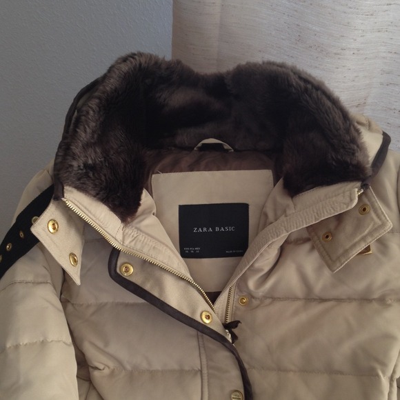 Zara beige short puffer coat - Picture 2 of 3