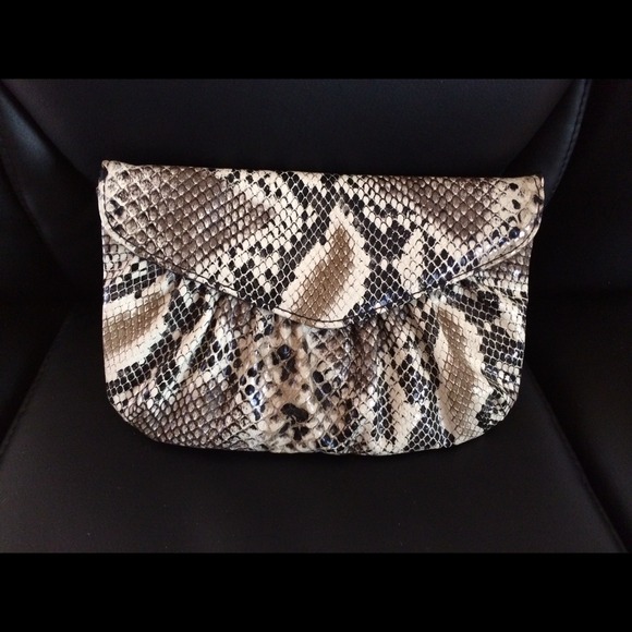 Brand new snakeskin clutch.