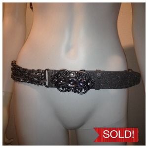 SOLD Gun Metal Grey Embellished 🌟Guess Belt M ✨
