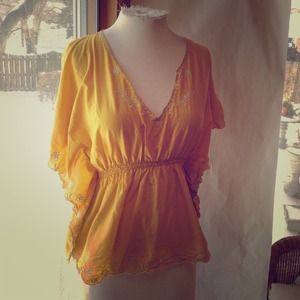 Anthropologie Yellow peasant top