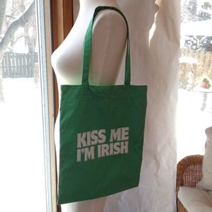 Kiss me I'm Irish saint Patricks day green tote