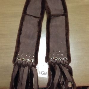 UGG Leather and Shearling Scarf