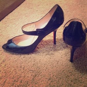Christian Louboutin peep toe Mary Janes black