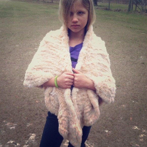 Genuine 100% Rex rabbit fur shaw