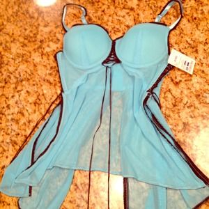 NWT 36B Turquoise corset style lingerie top