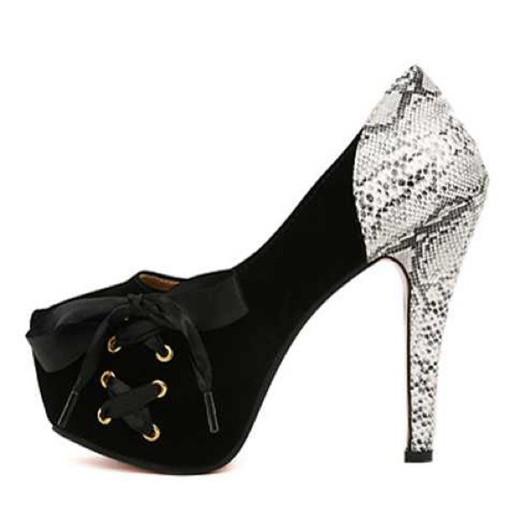 Sexy Women's Pumps W/Snake Veins & Lace-Up Design