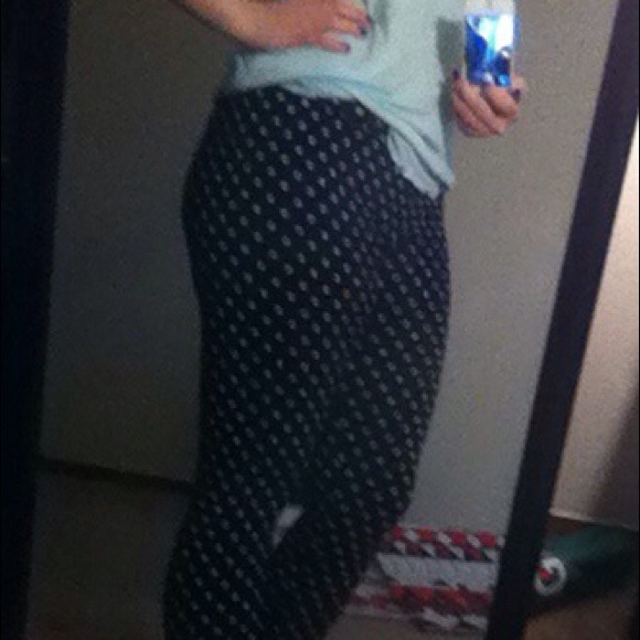 Black and white poka dot leggings