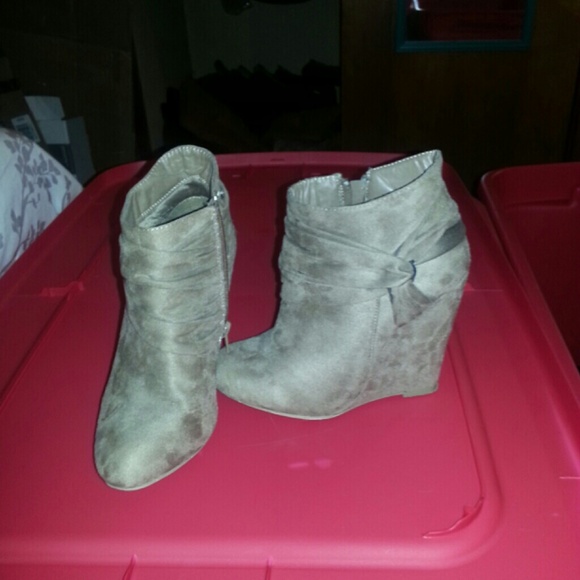 Charlotte Rousse booted heel wedges