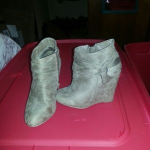 Charlotte Rousse booted heel wedges