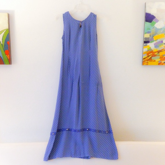 ❤ APRIL CORNELL Polka Dot Blue Dress ☕️🍰 - Picture 1 of 4