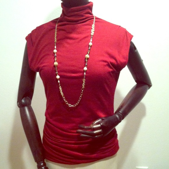 Ann Taylor. REDUCED. Red Sleeveless mock