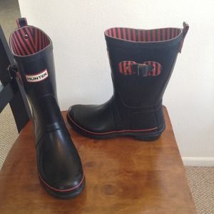 Hunter black festival rain boots