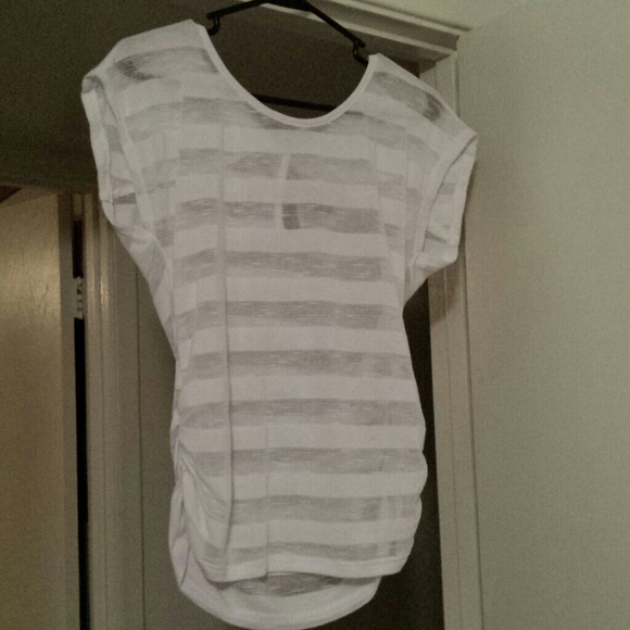 White striped see thru top for over swim suit