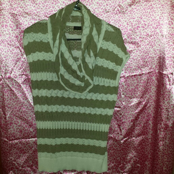 Green and white blouse