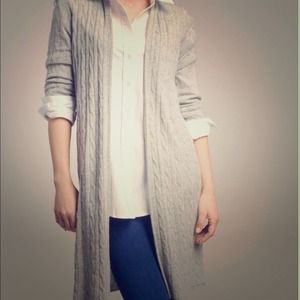 Ralph Lauren pale purple cable cashmere cardigan L