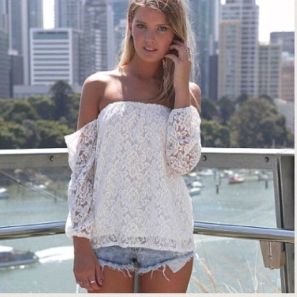 off the shoulder lace top