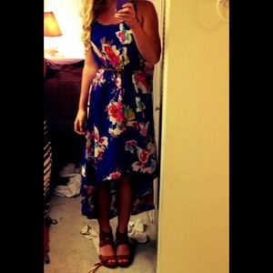 Floral print high low dress