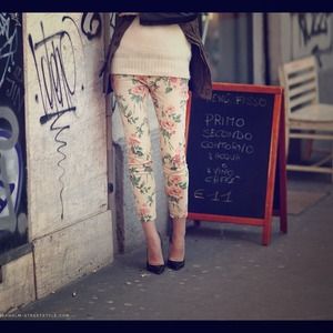 Current/Elliott floral stiletto skinny jeans sz 26