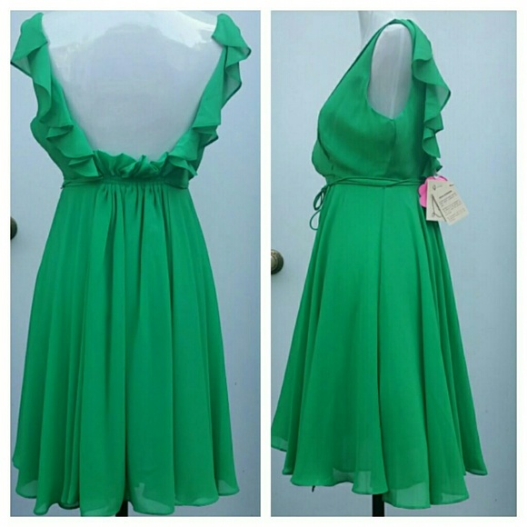 Ruffled Back Chiffon Dress - Picture 2 of 4