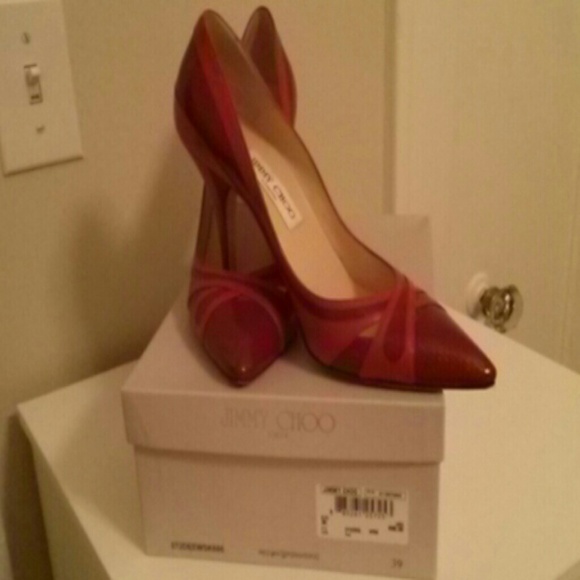 Red snake skin Jimmy Choo