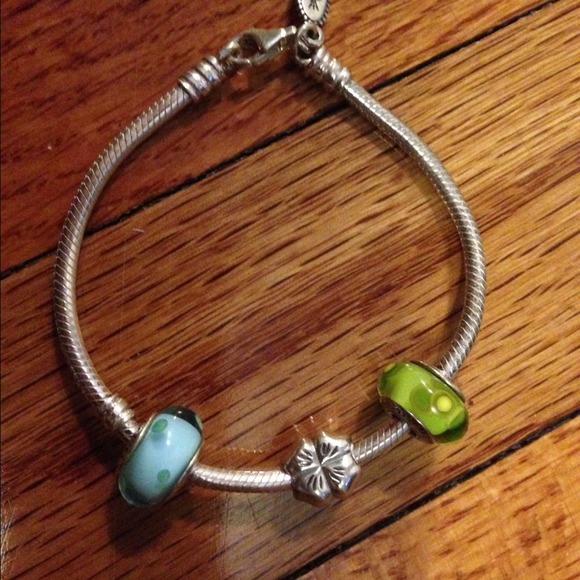 Pandora bracelet +3 charms . New!