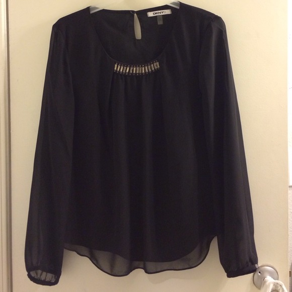 Black DKNY flowy shirt