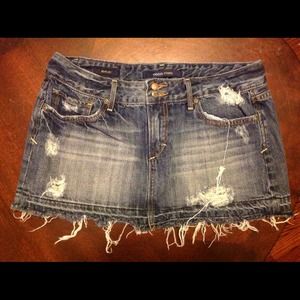 Vigoss Distressed Denim Mini Skirt