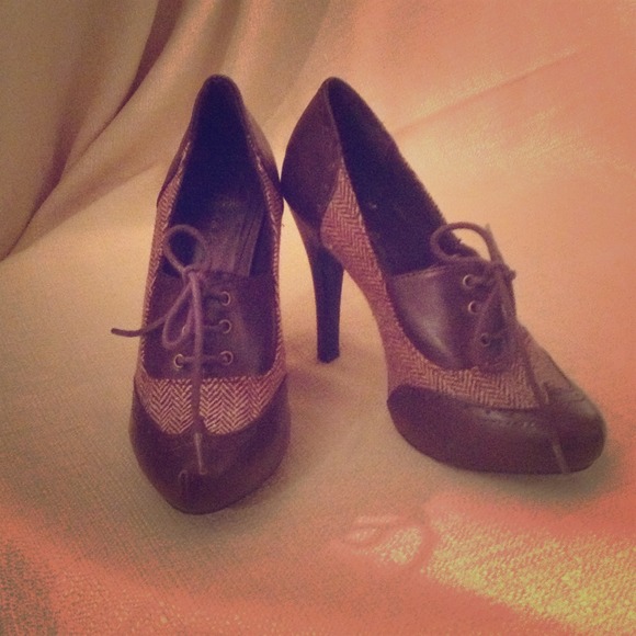 Charlotte Russe Tweed Lace-up Bootie NWOB